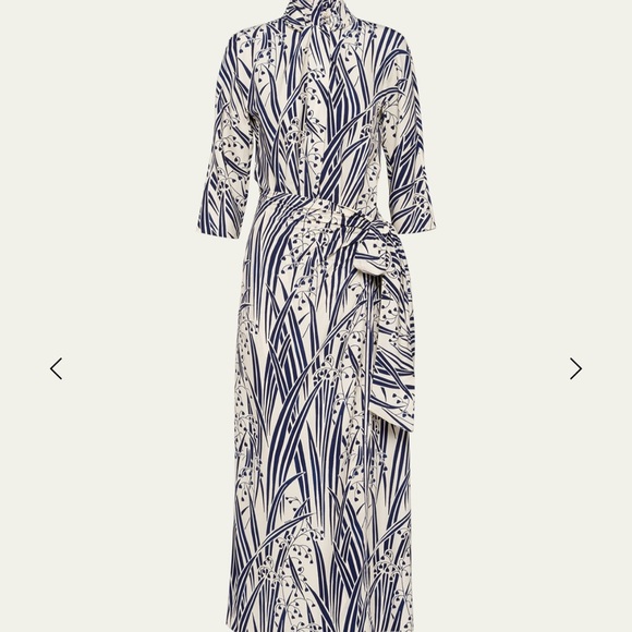 PRADA**Floral Print Scarf Neck Midi Dress***I 38; US 4***$3500 CURRENT!!!!!!!! - Picture 4 of 12